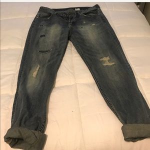 H&M Distressed Low Rise Boyfriend Jeans